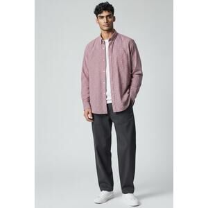 J. Crew Jaspe Red & Blue Plaid Button Down 100% Cotton Men's Size L Slim-Fit